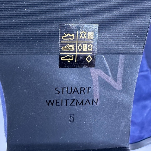 NWOB STUART WEITZMAN Greer City knee high Suede Navy Boots, Size 5 - Picture 9 of 13